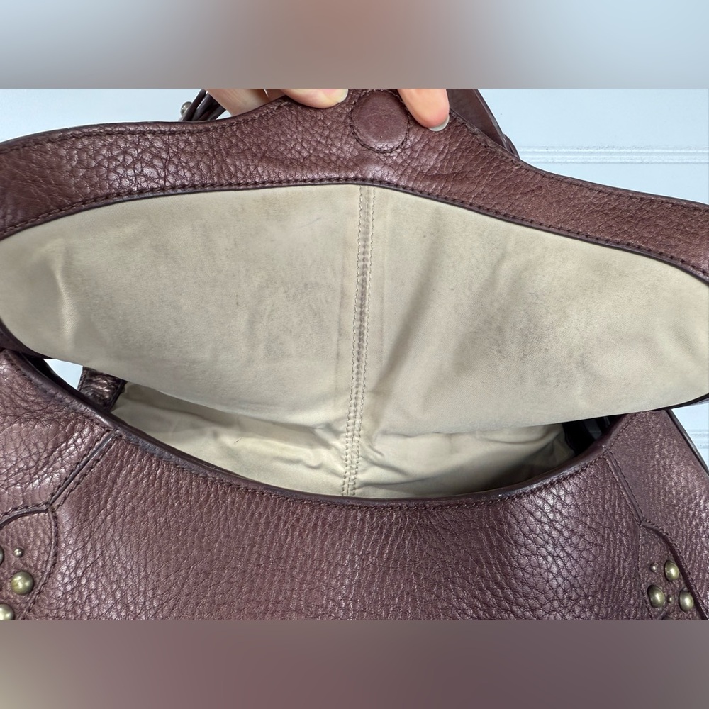 Y2K Cole Haan brown pebbled leather Village Paillette hobo shoulder bag purse. - Picture 9 of 14